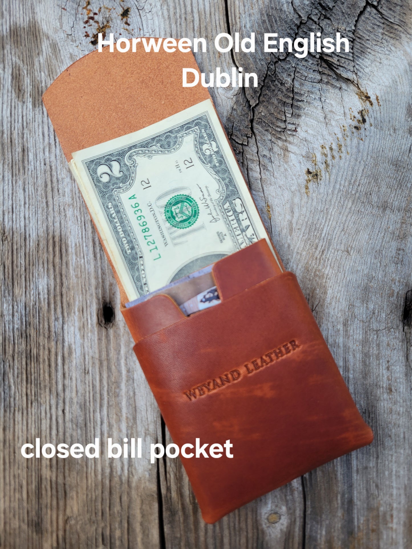 Horween Leather Closed Bill Pocket Wallet