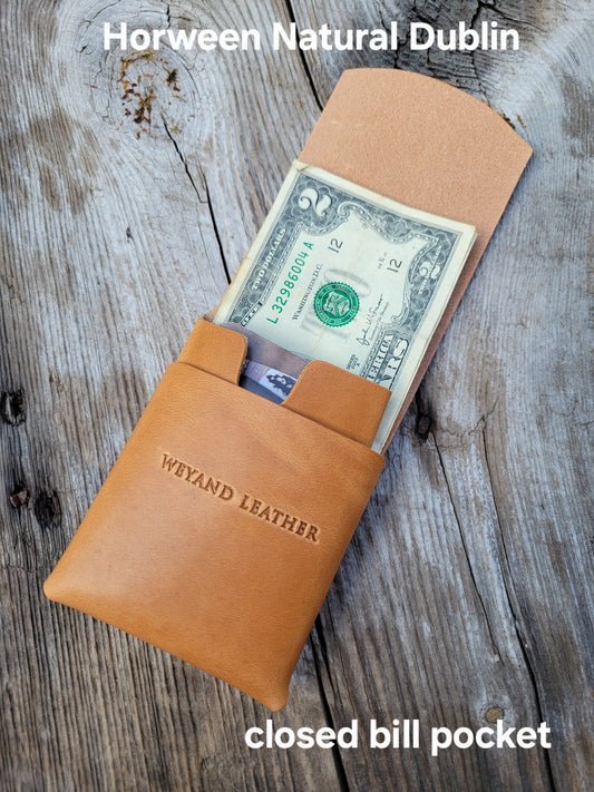 Horween Leather Closed Bill Pocket Wallet