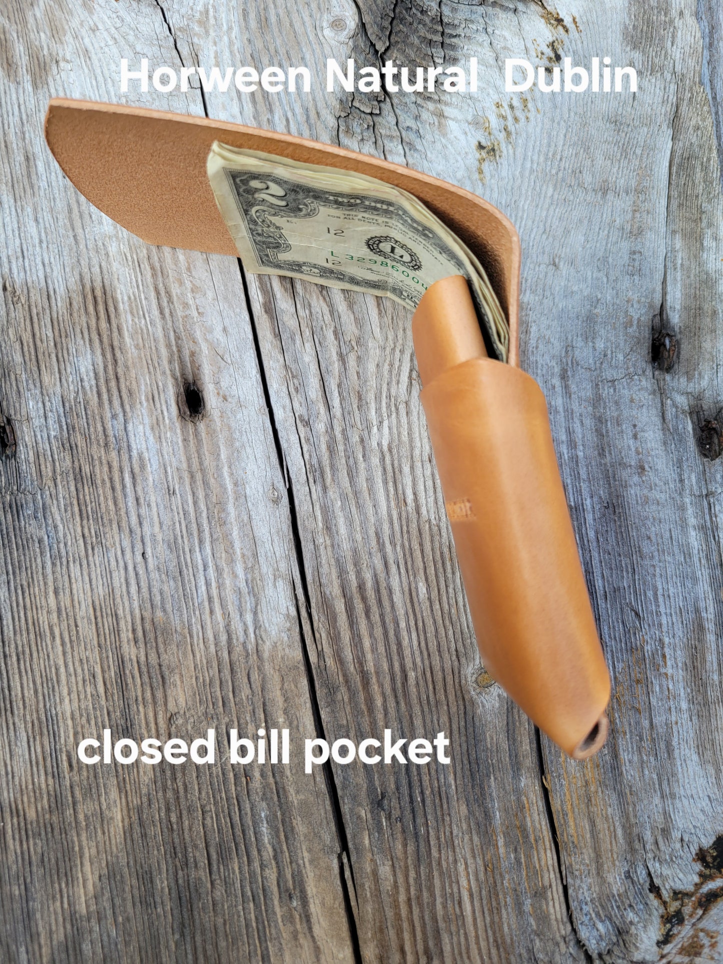 Horween Leather Closed Bill Pocket Wallet