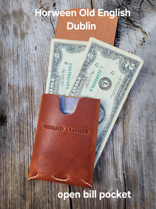 Horween Leather Open Bill Pocket Wallet