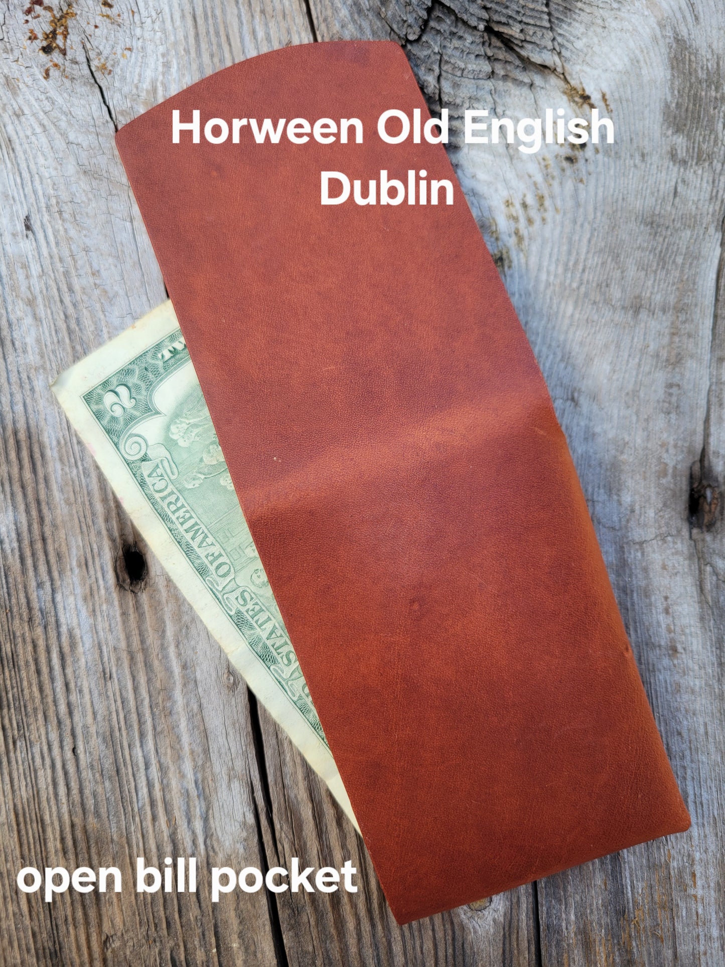 Horween Leather Open Bill Pocket Wallet