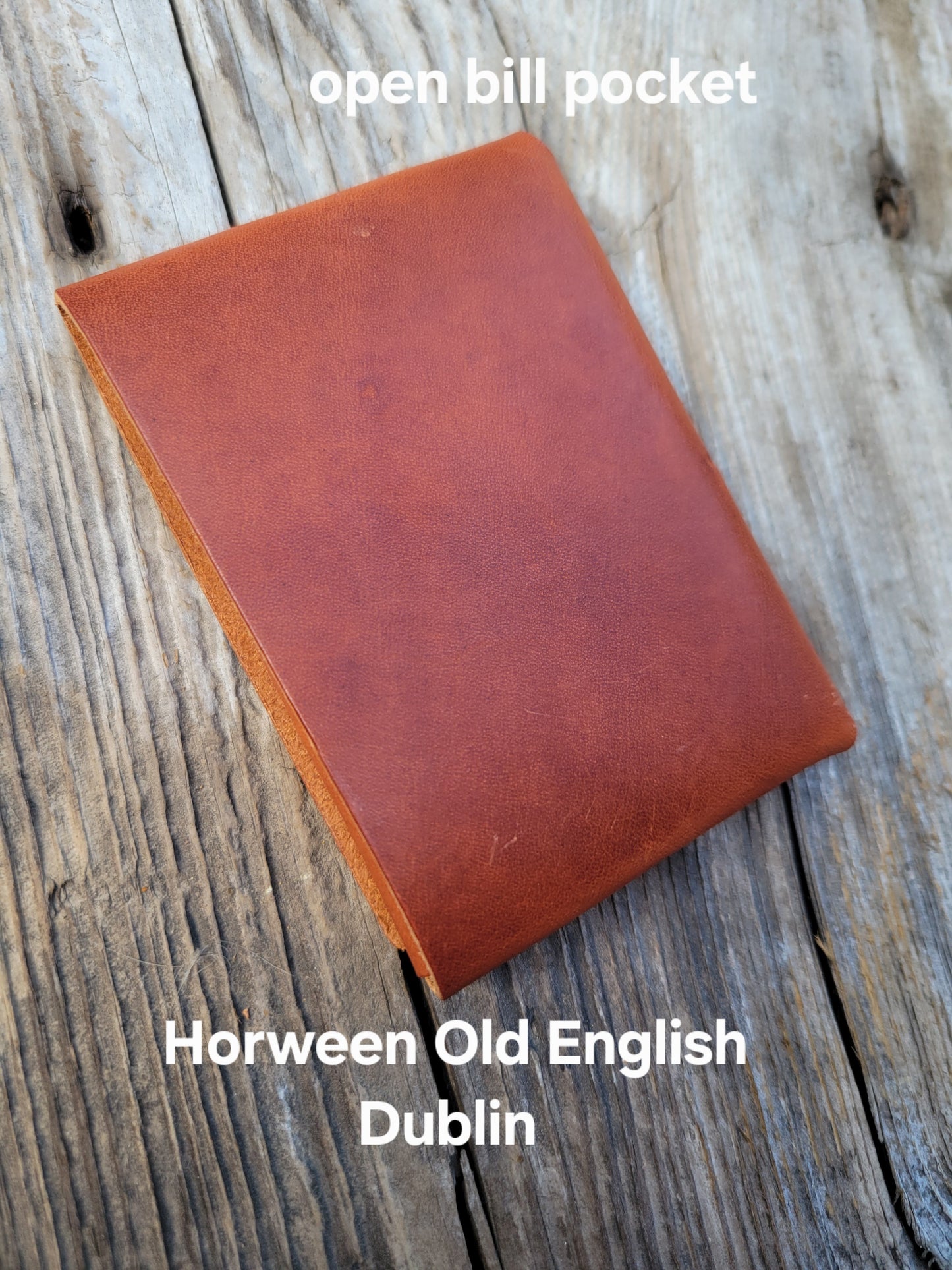 Horween Leather Open Bill Pocket Wallet