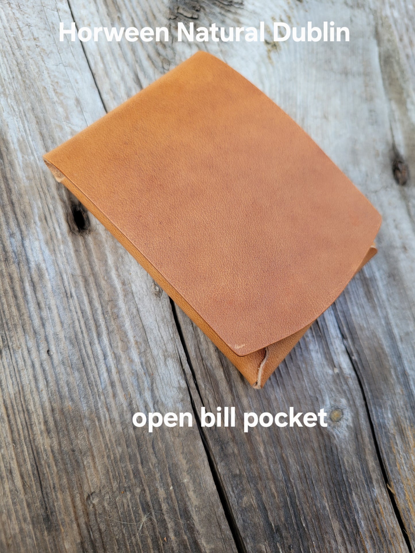 Horween Leather Open Bill Pocket Wallet