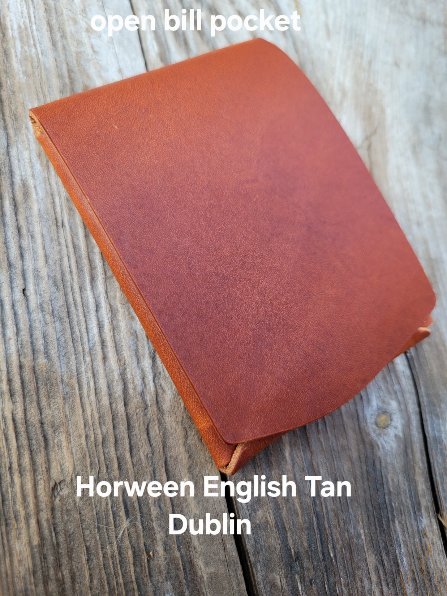 Horween Leather Open Bill Pocket Wallet