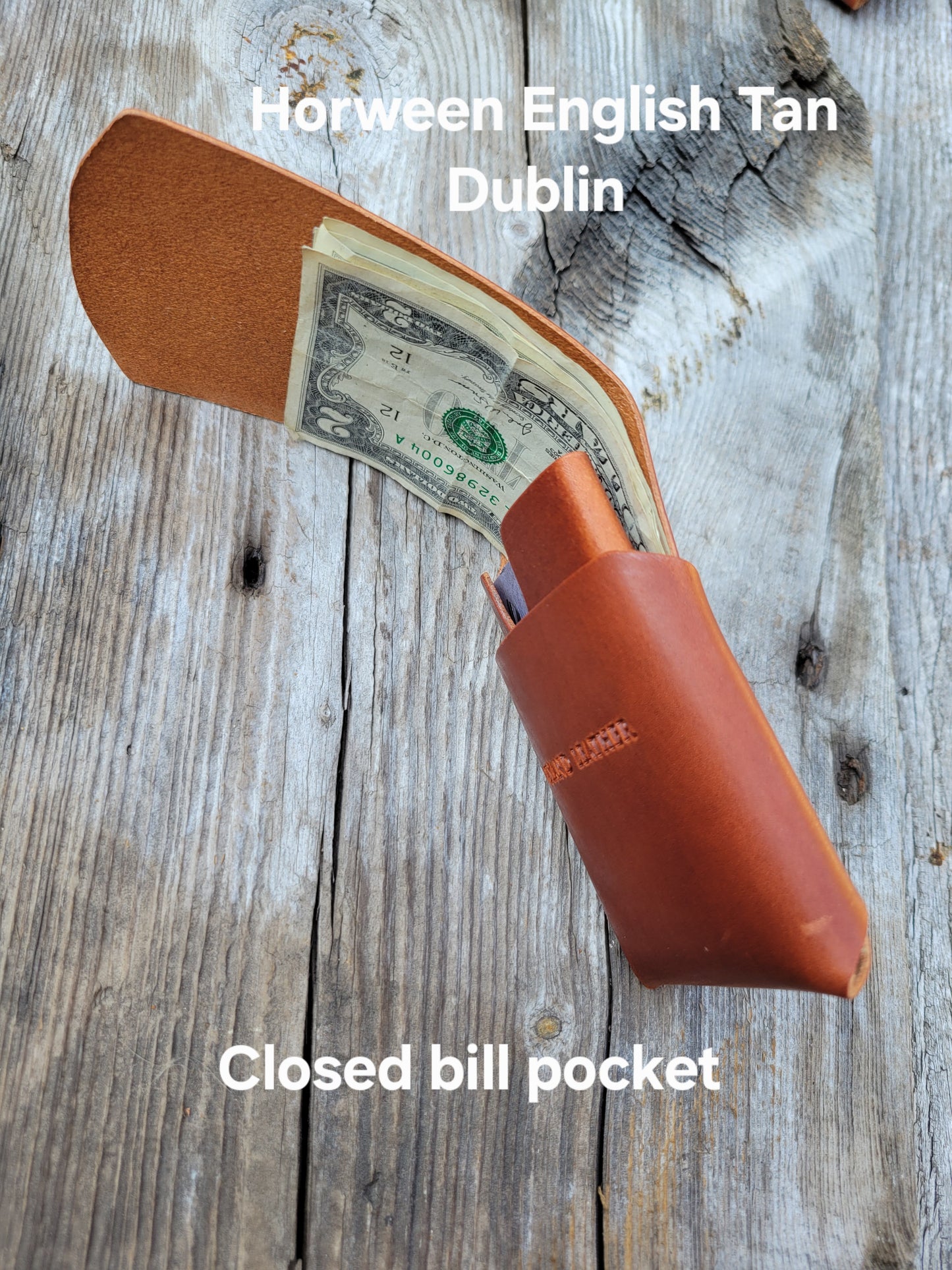 Horween Leather Closed Bill Pocket Wallet